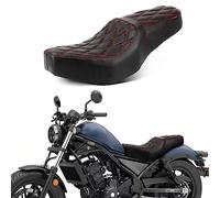 VASTMT Low-Profile One-Piece Driver and Passenger Seat with Diamond Pattern Stitching for Honda Rebel CMX 300 CMX 500 2017 2018 2019 2020 2021 2022 2023