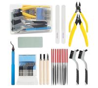 VASTOOLS Deburring Tool for 3D Printer, 3D Printing Accessory Set, 31 Pieces, Professional Deburring Tool for Resin, Cleaning and Polishing Solution