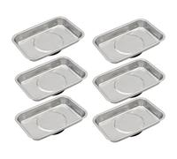 VASTOOLS Magnetic Bowl, Set of 6, 95 x 65 mm, Stainless Steel Magnetic Tool Tray, Holds Screws, Drills and Nails, High Performance Magnet, Thickened Magnetic Bowl