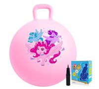 Vastoy 18 Inch Hopper Ball for Kids 3-6 Years - Anti-slip Space Hopper with Hand Pump, Bouncy Inflatable Ride On Toy for Indoor Outdoor Fun, Gift for Children (Pink Tri-unicorn)