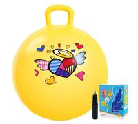 Vastoy 18 Inch Hopper Ball for Kids 3-6 Years - Anti-slip Space Hopper with Hand Pump, Bouncy Inflatable Ride On Toy for Indoor Outdoor Fun, Gift for Children (Golden Loves)