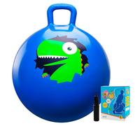 Vastoy 20 Inch Space Hopper Ball for Kids 6-9 Years - Anti-Slip Space Hopper with Hand Pump, Bouncy Inflatable Ride On Toy for Indoor Outdoor Fun, for Children (Blue Dinosaur)