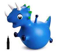 Vastoy Blue Dinosaur Animal Hopper for Kids with Hand Pump - Extra Large Inflatable Animals Bouncy Hopper Toy, Indoor Outdoor Space Hoppers Gift for Children Age 4-8 Years