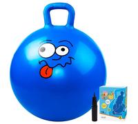 Vastoy Hopper Ball for Kids - 20 Inch Anti-Slip Space Hopper with Hand Pump, Bouncy Inflatable Ride On Toy for Indoor Outdoor Fun, Gift for Children 3-12 Years (Blue Eyes)