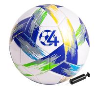 Vastoy Size 4 Football for Kids 8-12 Years, Training Football & Soccer Ball with Tri-Color Print for Grass Fields, Backyard Games, Includes Hand Pump & Mesh Bag for Outdoor Play (Blue)