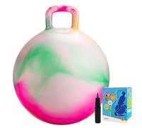 Vastoy Space Hopper Ball for Kids - 20 Inch Anti-Slip Space Hopper with Hand Pump, Bouncy Inflatable Ride On Toy for Indoor Outdoor Fun, Gift for Children 6-9 Years (Pink Green)