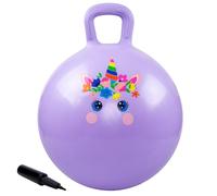 Vastoy Unicorn Hopper Ball for Kids - 20 Inch Anti-Slip Space Hopper with Hand Pump, Bouncy Inflatable Ride On Toy for Indoor Outdoor Fun, Gift for Children 6-10 Years (Purple Unicorn)