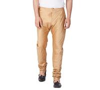 VASTRAMAY Men's Cotton Silk Churidar Pyjamas (Rose Gold_VASMPRG), gold-coloured, 38