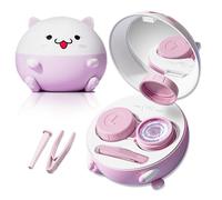 Vastsoon Cute Contact Lens Cleaner, Case Cleaning Machine with Solution Soak Case and Contact Lens Applicator Tool for Daily Vision Care, Travel Size (Purple)
