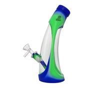Vastu Bounce - Silicone & Glass Hybrid Jurgen Horn Glass Bong (Green Blue)