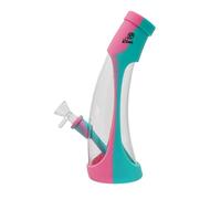 Vastu Bounce - Silicone & Glass Hybrid Jurgen Horn Glass Bong (Pink Green)