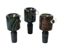 Vastu Cosmic Glitter Glass Cone Bowl, Premium for Waterpipes Bongs Random Colour Delivery (14mm)