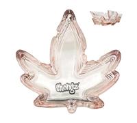 Vastu Made for Chongz Glass Astray Home Pub Ashtray Leaf Shape Cigarette Outdoor Indoor Astray (Pink)