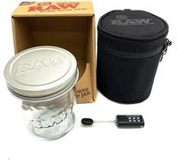 Vastu RAW Smell-Proof Glass Mason Jar with Protective Cozy Case and Secure Padlock - UV Light Blocking, Durable Storage Solution for Freshness - Available in Small, Medium, Large Sizes (6oz (177ml))