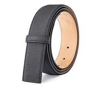 Vatee's Men Replacement Leather Belt Strap without Buckle Adjustable Belt 1.34"(34mm) Wide 45" Long Black