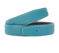 Vatee's Men/Women Reversible Genuine Leather Without Buckle Replacemen Belt Strap 32mm Wide 100cm Long Light Blue & Black