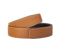 Vatee's Men/Women Reversible Genuine Leather Without Buckle Replacemen Belt Strap 32mm Wide 100cm Long Black & Earth Yellow