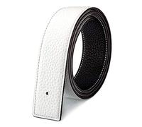 Vatee's Reversible Genuine Leather Belts For Men/Women Replacement Belt Strap Without Buckle 1.25"(32mm) Wide 37"(95cm) Long White & Black