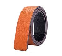 Vatee's Reversible Genuine Leather Belts For Men/Women Replacement Belt Strap Without Buckle 1.5"(38mm) Wide 49"(125cm) Long Black & Orange