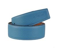 Vatee's Reversible Genuine Leather Belts For Men/Women Replacement Belt Strap Without Buckle 1.5"(38mm) Wide 43"(110cm) Long Earth Yellow & Light Blue