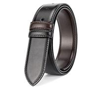 Vatee's Reversible Genuine Leather Belts without Buckle For Men Replacement Belt Strap 1.14"(29mm) Wide 49"(125cm) Long Black & Brown