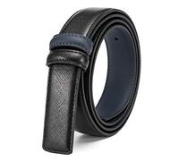 Vatee's Reversible Genuine Leather Belts without Buckle For Men/Women Replacement Belt Strap 29mm Wide 115cm Long Black & Blue