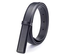 Vatee's Reversible Real Leather Replacement Belt Strap For Women without Buckle 25mm Wide Adjustable 105cm Long Black/Black