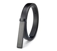 Vatee's Reversible Real Leather Replacement Belt Strap For Women without Buckle 4/5"/20mm Wide Adjustable 115cm Long Black/Black