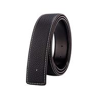 Vatee's Women's/Men's Real Leather Replacement Belt Strap No Buckle 1 1/4" / 1.34" / 1 1/2" Wide, 154: Black, EU80 (L 95cm/37in. W 3.2cm/1.25in)