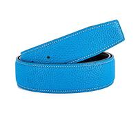 Vatee's Women's/Men's Real Leather Replacement Belt Strap No Buckle 1 1/4" / 1.34" / 1 1/2" Wide, H215: Bright Blue, EU80 (L 95cm/37in. W 3.2cm/1.25in)
