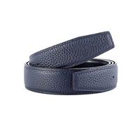 Vatee's Women's/Men's Real Leather Replacement Belt Strap No Buckle 32mm Wide 100cm Long Dark Blue