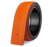 Vatee's Women's/Men's Real Leather Replacement Belt Strap No Buckle 32mm Wide 100cm Long Orange