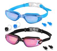 Vatefery Kids Swimming Goggles 2-Pack Swimming goggles kids 6-14,UV Protection,Fog Free Clear kids goggles for Children, Boys, Girls, Junior and Teens (G.Blue&purple)