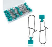 VATEICO Fishing Sinker Slide with Hooked Snaps Catfishing Rig Heavy Duty Fishing Finder Weight Sinker Slides Stainless Steel Duo Lock Line Connector for Fishing Tackle Box Green 100pcs