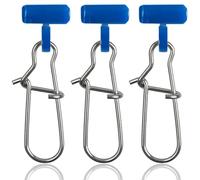 VATEICO Fishing Sinker Slide with Hooked Snaps Catfishing Rig Heavy Duty Fishing Finder Weight Sinker Slides Stainless Steel Duo Lock Line Connector for Fishing Tackle Box Blue(ZQ) 100pcs