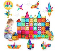 vatenick Magnetic Building Blocks Set 83PCS 3D Magnetic Blocks Tough Building Tiles Stem Toys Kids Christmas Birthday Gifts for Kids Ages 3 4 5 6 7 8 Year Old