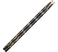 Vater Colour Wrap 5A Wood Tip Drum Sticks - Black Optic