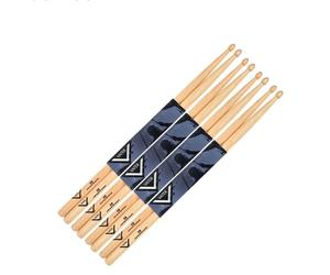 Vater 5B Hickory Drum Sticks Consumer 4 Pair Value Pack VTR-VSP5BW