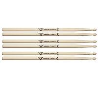 Vater Drumsticks VSP35BCL - 5B Classics Series - Hickory - Wood Tip - 3 Pair Pack
