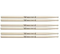 Vater - Classics 7A (Wood Tip) American Hickory Drumsticks - 3 pair pack - VSP37ACL