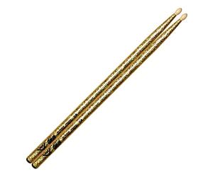 Vater Colour Wrap 5A Wood Tip Drum Sticks - Gold Sparkle