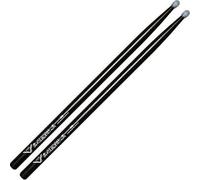 Vater Drumsticks VHEB5BN - 5B Eternal Black Series - Oval Nylon Tip | 5B Nylon Tip - 16 inch / 40.64 cm - American Hickory - acorn tip - black lacquer