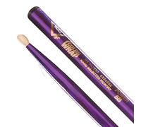 Vater Percussion Color Wrap Power 5B Drumsticks, Purple Optic, Wood Tip