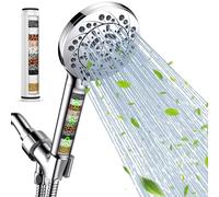 Vatex Filtered Shower Head with Handheld, High Pressure 5 Spray Modes Showerhead with Hose, Bracket and 15 Stages Water Softener Filters Beads for Hard Water Remove Chlorine and Harmful Substance