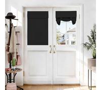Vatge Blackout Door Curtains - Room Darkening French Door Curtains for Small Windows, Front Window Covering for Glass/Patio/Sliding, 1 Panel, W26 x L40, Black