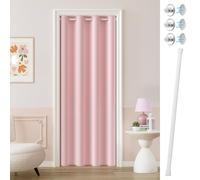 Vatge Door Curtains for Doorways Privacy, Curtains for Closets Without Doors, Temporary Door for Bedroom Hallway Curtain Room Dividers, W42 x L80, Pink, 1 Panel with Rod