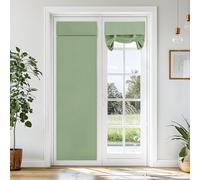 Vatge Door Curtains - Room Darkening Window Covering Light Filtering Tie Up Shades Thermal Insulated French Door Curtain for Glass/Patio/Sidelight, 1 Panel, W26 x L70, Sage Green