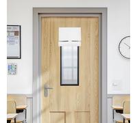 Vatge Small Door Curtains 50% Blackout for French Glass Window/Classroom/Office, 1 Panel, W10 x L30, Pure White