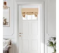 Vatge Small Door Window Curtains Privacy Thermal Insulated Window Coverings for Front Glass Door Tie Up Shade for Home Office, 1 Panel, W24 x L18, Beige