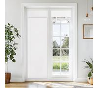 Vatge White Door Curtain with Magic Tape, 50% Sunlight Blocking French Door Curtain, Trica Window Covering for Patio, 1 Panel, W26 x L70, Pure White